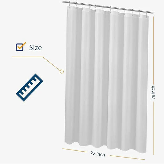 N&Y HOME Long Fabric Shower Curtain Liner 72 x 78 inches Longer Length, Hotel Quality, Washable, Water Repellent, White Spa Bathroom Curtains with Grommets, 72x78 - ModernBath