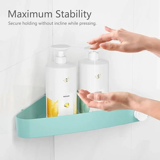 Sotfamily Shower Caddy Corner, 2 Pack Adhesive Corner Shower Shelves for Bathroom Organizers and Storage, Rust Free Plastic Rack for Bathroom Accessories & Decor, Turquoise - ModernBath