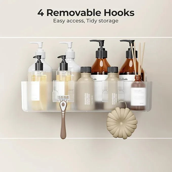 Orimade Shower Caddy 4-Pack, No-Drill Adhesive Shelves for Bathroom, Rustproof ABS Storage Organizer Set, Clear - ModernBath
