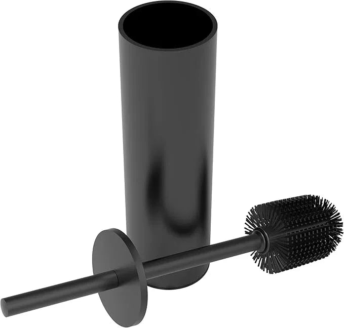 WZKALY Toilet Brush and Holder Set, Stainless Steel Toilet Bowl Brush with Lid, Rust Proof Toilet Cleaner Brush with Caddy, Durable Bristles, Splash Proof, Ideal for Bathroom（1 Pack, Matte Black） - ModernBath
