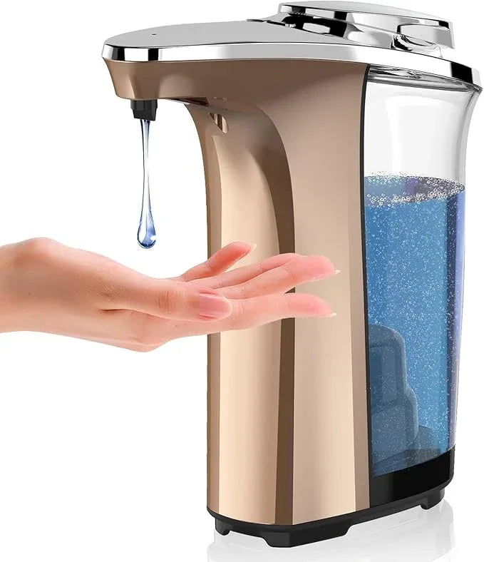 Automatic Soap Dispenser, PZOTRUF Touchless 17oz/500ml with Upgraded Infrared Sensor, 5 Adjustable Soap Dispensing Levels, Liquid Hand Soap Dispenser for Bathroom (Rose Gold) - ModernBath
