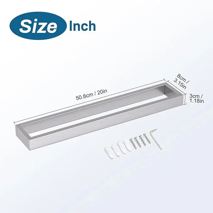 TNOMS Single Towel Bar Towel Holder Bathroom Hardware Accessories,Stainless Steel Wall-Mounted Towel Rack Towel Rail,20 Inches Brushed Nickel - ModernBath
