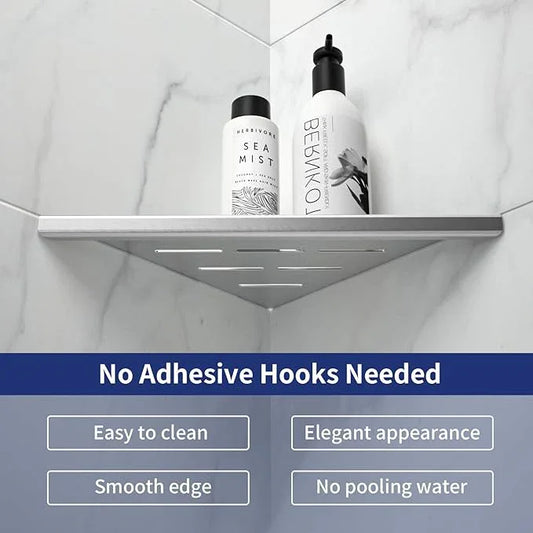 8'' Corner Shower Shelf 2PCS, 304 Stainless Steel Recessed Bathroom Shelves for Tiled Wall, Grout in Shelf, No Drilling Needed (8'', Silver) - ModernBath