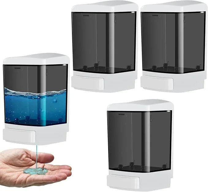 RMERVE 4PCS Commercial Soap Dispenser Plastic Wall Mounted Soap Dispenser 33.8 oz 1000 ml Plastic Hand Wash Soap Wall Dispenser for Bathroom Kitchen Hotel Liquid Gel Shampoo Chamber (Black) - ModernBath