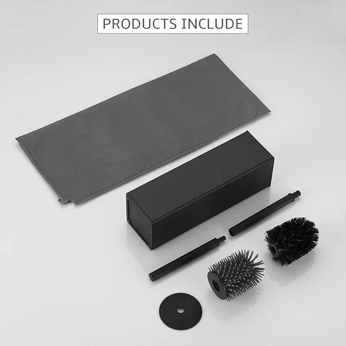BGL Toilet Brush and Holder Set, Matte Black Freestanding for Bathroom Storage and Organization, Square Design Sturdy and Space Saving - ModernBath