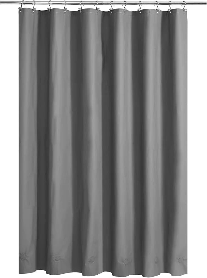 Barossa Design Gray Shower Curtain Liner with 6 Magnets - Heavy Duty Waterproof PEVA Shower Liner for Bathroom, 72" x 72" Standard Size, Metal Grommets - Dark Gray, 72x72 - ModernBath