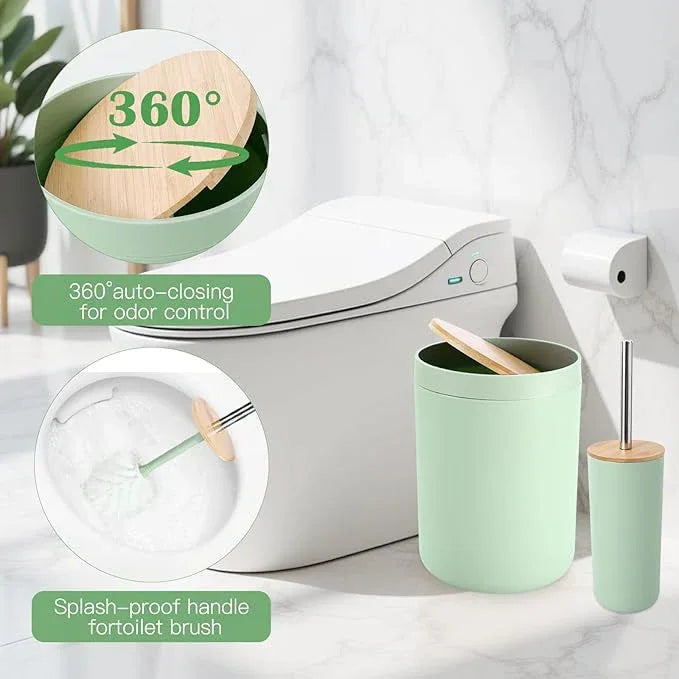iMucci Bathroom Accessories Bathroom Sets with Shower Curtain, Bath Towel Set, Trash Can, Toilet Brush, Soap Dispenser, Bathroom Accessories Set Complete - ModernBath
