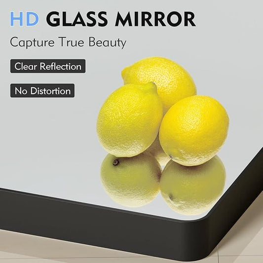 JISOSO Black Bathroom Mirror 24X32 Inch, Black Metal Framed Mirror for Wall, Rounded Rectangle Matte Bathroom Vanity Mirror with Tempered Glass, Anti-Rust, Horizontal/Vertical - ModernBath