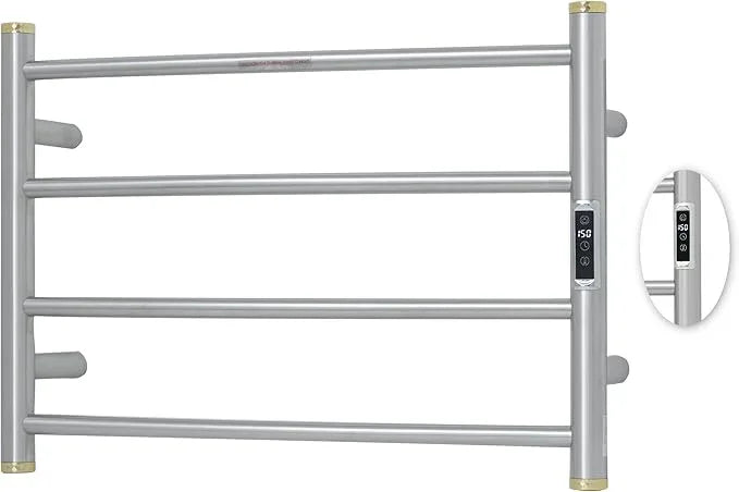 Electric Towel Warmer Rack,Heating Towel Warmer,Timer & Temperature Control,Wall-Mounted Plug-in for Bathroom,Brushed,Stainless Steel,4-Bar(16.54x23.62x5.51in) - ModernBath