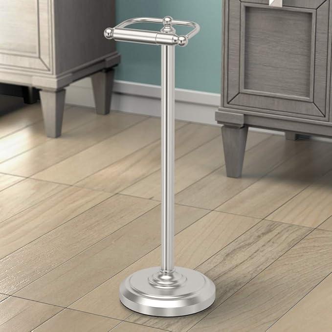 Gatco 1436SN Pedestal Toilet Paper Holder, Satin Nickel - ModernBath