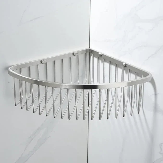 Segistan Corner Shower Caddy Organizer, SUS304 Stainless Steel Heavy Duty Rust-Proof Shelf Organizer, Wall Mounted Storage Rack for Bathroom, Kitchen, Brushed Nickel - ModernBath