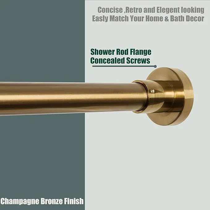Artiwell Heavy Duty Shower Rod, Adjustable Shower Curtain Rod, Expandable 47-84 Inch, Permanent Mount Shower Rod, Never Rust Stainless Steel for Window Curtain and Closet, Champagne Bronze - ModernBath