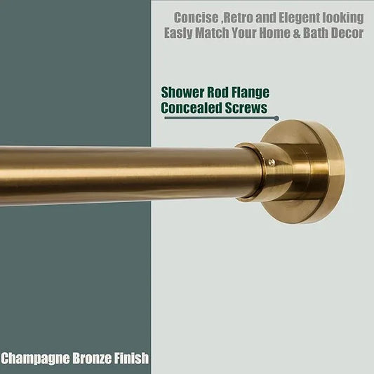 Artiwell Heavy Duty Shower Rod, Adjustable Shower Curtain Rod, Expandable 47-84 Inch, Permanent Mount Shower Rod, Never Rust Stainless Steel for Window Curtain and Closet, Champagne Bronze - ModernBath