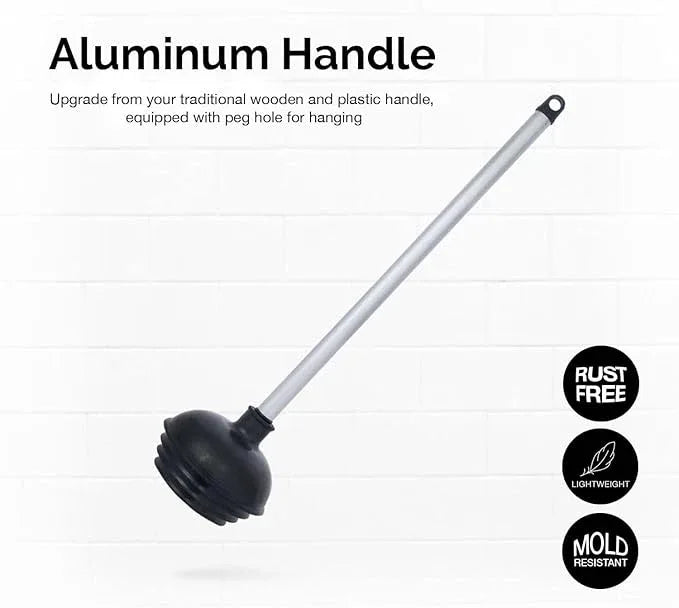 NEIKO 60180A Toilet Plungers, 3 Pack, Patented All-Angle Design, Heavy Duty, Aluminum Handle, Residential, Commercial, and Industrial Building Sanitation Use - ModernBath