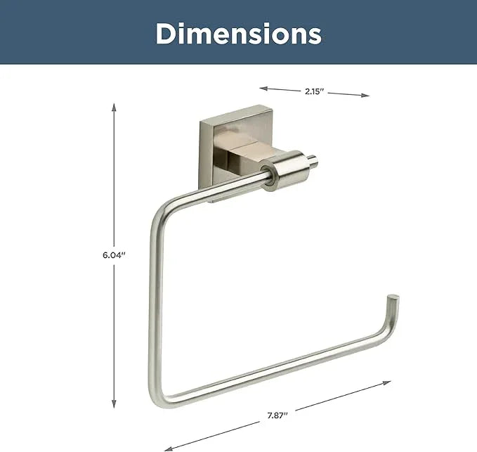 Franklin Brass Maxted (1-Pack) Hand Towel Holder Satin Nickel Towel Racks for Bathroom Wall Square Towel Ring Holder for Bath Towel Hanger for Kitchen, Bathroom Accessories MAX46-SN - ModernBath