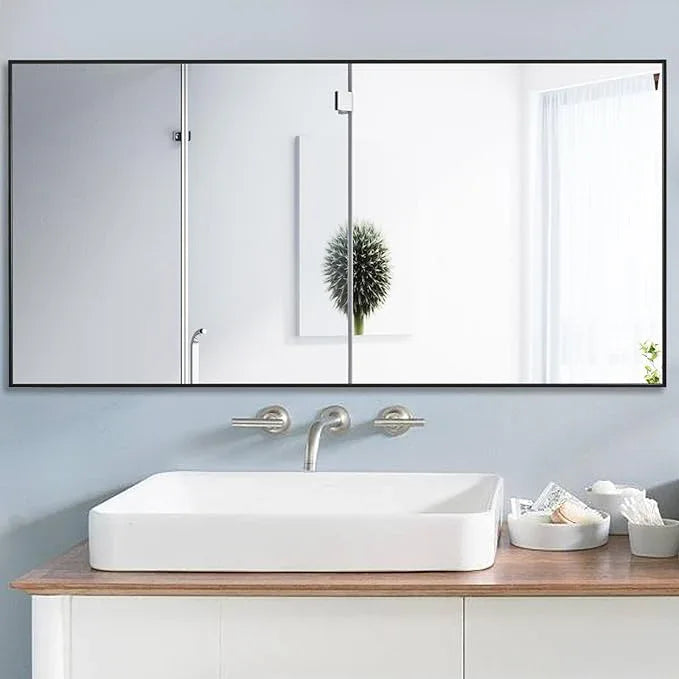 LEDLUX 24x40 Inch Black Bathroom Mirror,Copper-Free Mirror, Aluminum Alloy Frame Vanity Mirror, Rectangle Wall Mounted Mirror, Modern Mirror for Bedroom/Living Room/Porch Horizontal or Vertical - ModernBath