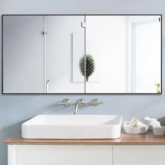LEDLUX 24x40 Inch Black Bathroom Mirror,Copper-Free Mirror, Aluminum Alloy Frame Vanity Mirror, Rectangle Wall Mounted Mirror, Modern Mirror for Bedroom/Living Room/Porch Horizontal or Vertical - ModernBath