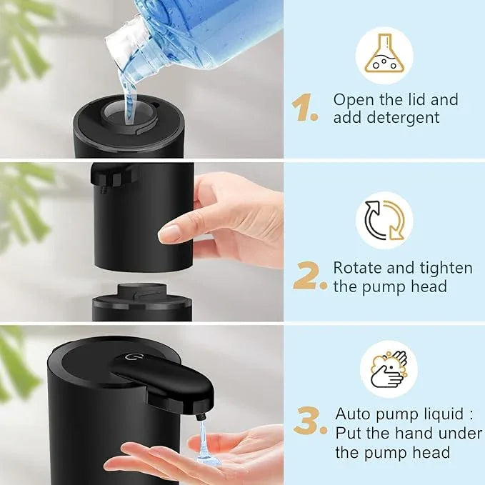 Automatic Liquid Soap Dispenser Bathroom Kitchen Dish Liquid Body Shampoo Shower Gel Hand Free Liquid Wall Mount Touchless Soap Dispenser 380ml Rechargeable Auto Liquid Dispenser for Kitchen Bathroom - ModernBath