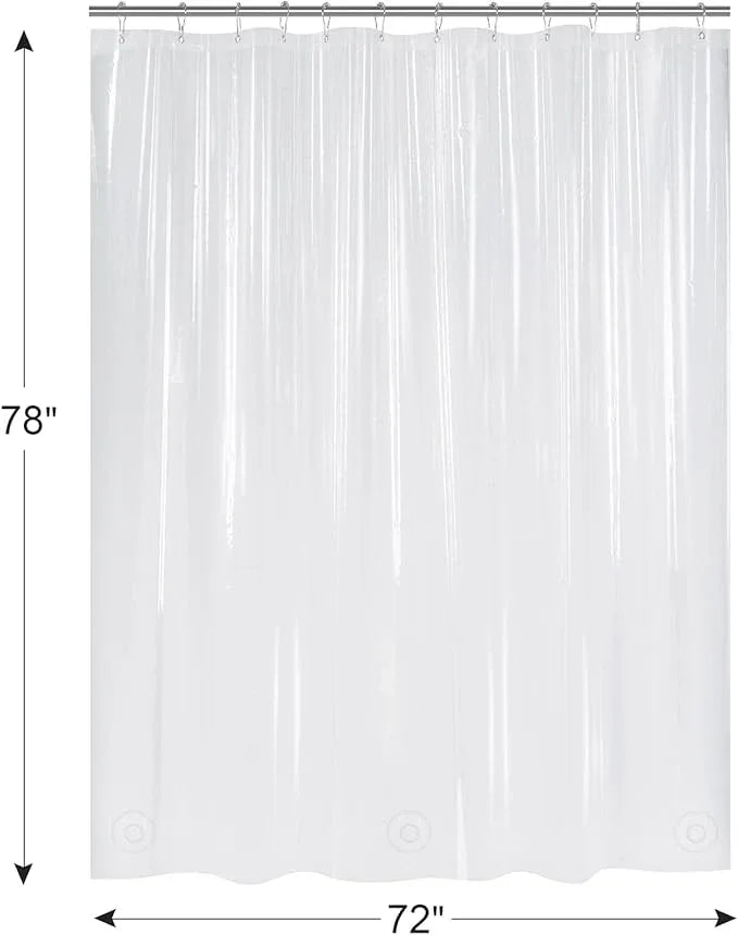 AmazerBath 78 Inch Shower Curtain Liner Clear Plastic, Long Shower Curtain Heavy Duty 8G, Premium PEVA Weighted Shower Curtains for Bathroom with 3 Big Stones and Grommets, 72x78 Inches - ModernBath