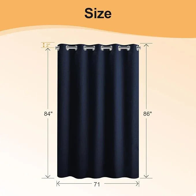 River Dream Hotel Grade No Hooks Needed Shower Curtain with Snap in Liner,Water Repellent, Machine Washable (Navy Blue, 71"x86"(W/Liner)) - ModernBath