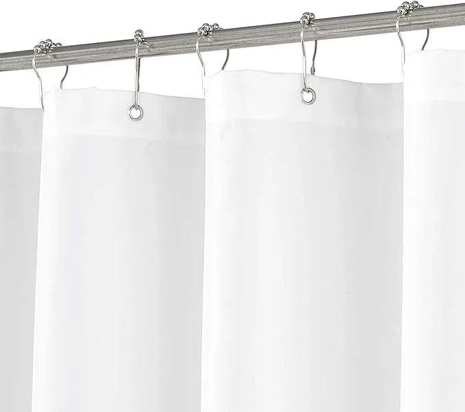 N&Y HOME RV Shower Curtain or Liner 36 x 64 inches with Magnets, Washable Fabric, Water Repellent, White Bathroom Curtains with Grommets, 36x64 - ModernBath