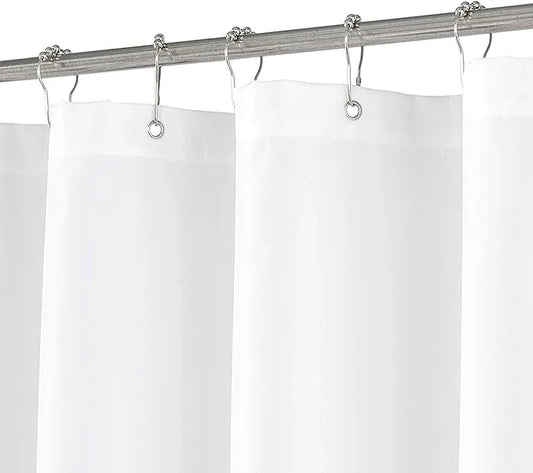 N&Y HOME RV Shower Curtain or Liner 36 x 64 inches with Magnets, Washable Fabric, Water Repellent, White Bathroom Curtains with Grommets, 36x64 - ModernBath