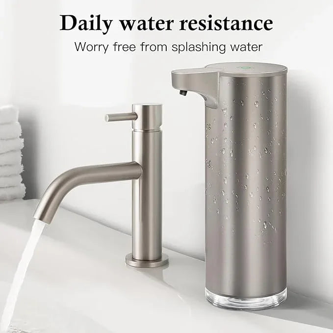 Automatic Foaming Soap Dispenser, Rechargeable Touchless Foam Hand Soap Dispenser for Bathroom, Stainless Steel Soap Pump for Kitchen, Water-Resistant, Xmas Gift 9oz - ModernBath
