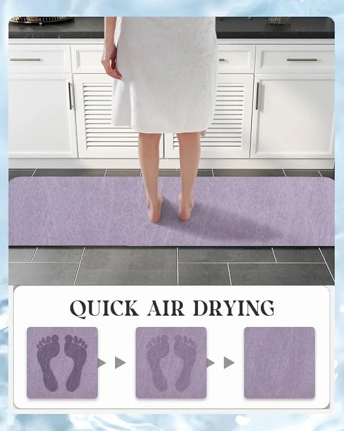 MontVoo -Bath Mat Rug-Rubber Backing Non Slip Quick Dry Absorbent Thin Bathroom Rugs Fit Under Door-Faux Suede Surface Bathroom Floor Mats-Shower Rug for in Front of Bathtub Shower Lavender 17"x59" - ModernBath