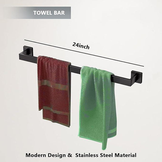 12sets Toptowel Bath Tower bar-24inch Black - ModernBath