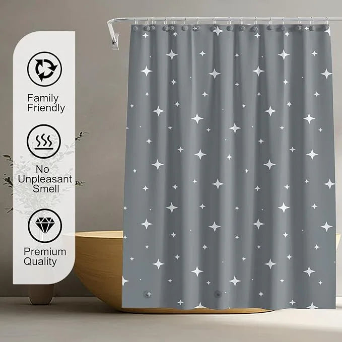 TIKABC Shower Curtain Liner, 4G PEVA Shower Liner, Plastic Waterproof Shower Curtains, with Grommet Holes and 3 Magnetic Weights(Dreamy Grey) - ModernBath