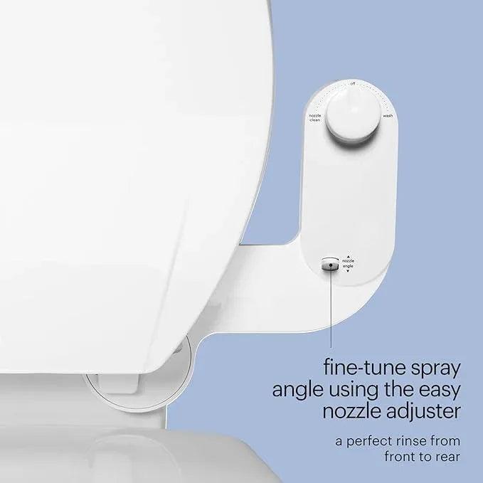 Brondell Fresh Spa Adjustable, Bidet Attachment FSA-15 for Toilet Seats with Adjustable Single Nozzle, Side Arm Control, Thin Profile, White (Ambient Temperature) - ModernBath