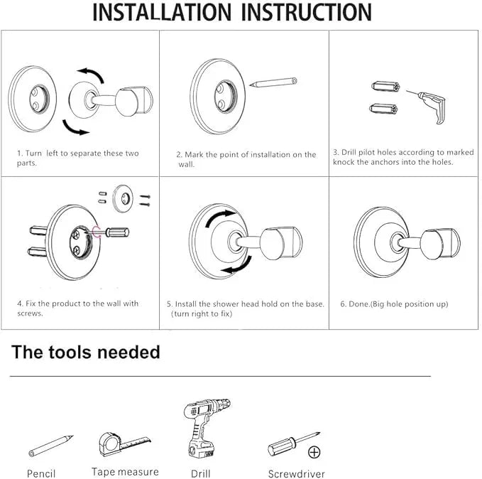 JiePai Shower Head Holder, Solid Brass Adjustable Shower Holder Bracket,Shower Wall Mount Holder with Screws (Chrome) - ModernBath