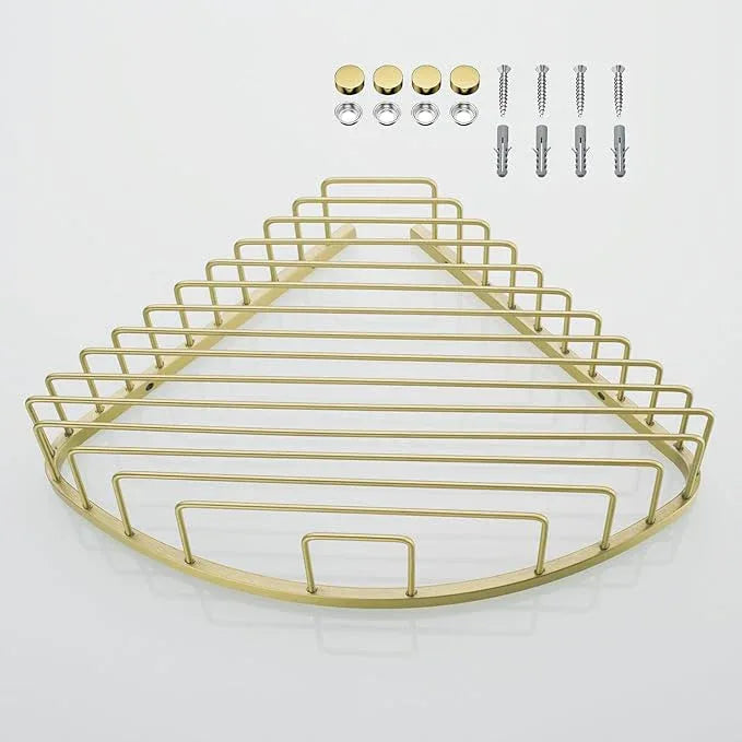 orhemus 304 Stainless Steel Shower Caddy Corner Basket Shelf Bathroom Organizer Wall Mounted Storage, Brushed Gold Brass Finish Heavy Duty - ModernBath