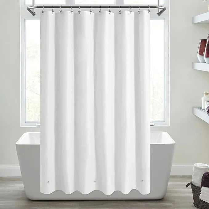 Mrs Awesome Extra Long Shower Curtain Liner with 3 Magnets, Long White PEVA Plastic Shower Curtain for Bathroom Waterproof, 72 x 84, White - ModernBath