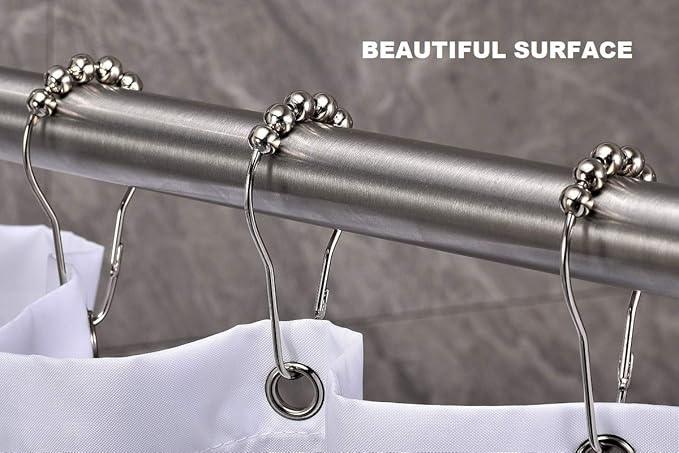 BRIOFOX Tension Curtain Rod 43-73 Inches Brushed Nickel, Rustproof and Non-Slip and Heavy Duty Shower Curtain Rod for Window or Bathroom, 304 Stainless Steel - ModernBath