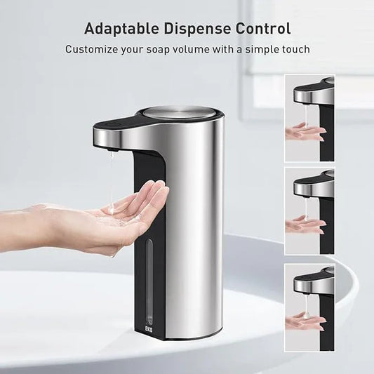 EKO Aroma Touchless Automatic Soap Dispenser for Kitchen and Bathroom, Liquid Hand Soap Dispenser, Water-Resistant and Rechargeable, 9 fl oz (Stainless) - ModernBath