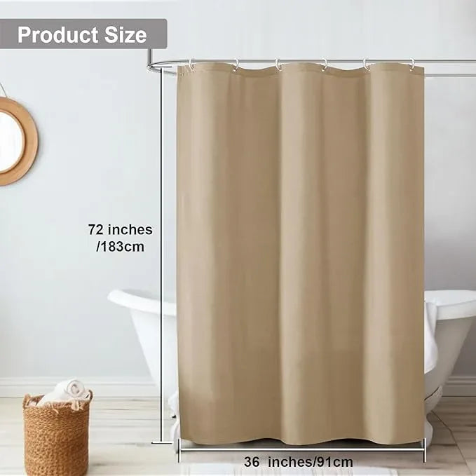 OVZME Zora 36 x 72 Inch Stall Fabric Shower Curtain - Soft & Texture Small Taupe Shower Curtain for Bathroom for Narrow Stall Size, Machine Washable Water Resistance, Hotel Style, Taupe - ModernBath