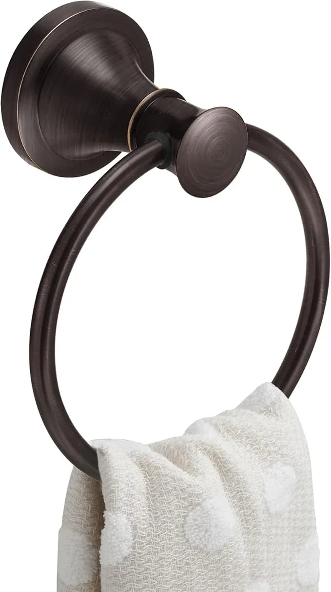 BESy Oil Rubbed Bronze Bathroom Hand Towel Ring Towel Holder, Rustproof Wall Mounted Bathroom Hardware Accessory SUS 304 Stainless Steel Towel Rack - ModernBath