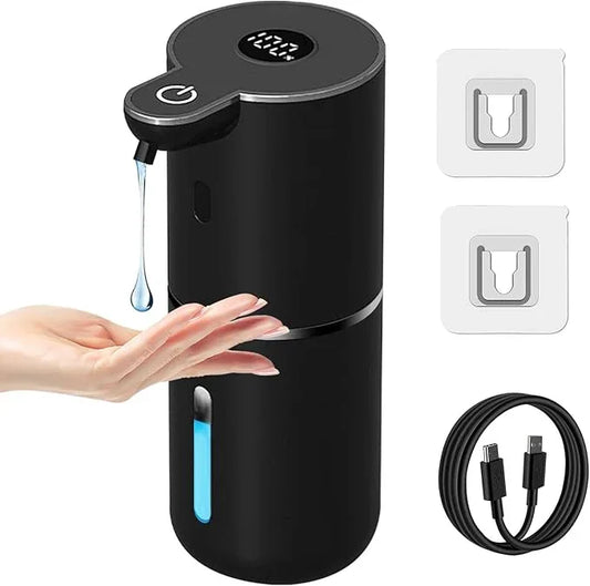 OHIFAST Automatic Liquid Soap Dispenser Touchless, USB Rechargeable Smart Hand Soap Dispenser, 6-Level Adjustable, 12.8oz/380mL, Compatible with Thick Thin Dish Soap for Bathroom Kitchen-Black - ModernBath