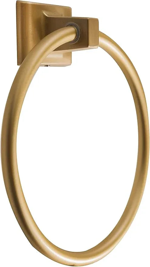 SENTO Cellar Classic Bathroom Accessories Set, Heavy Duty Metal Bath Hardware Set Wall Mounted, Includes Robe Hook, Standard Toilet Paper Holder, Towel Ring, 24” Towel Bar (4-Piece, Satin Brass) - ModernBath