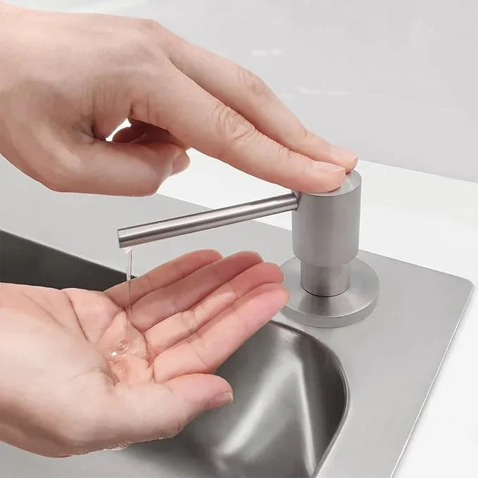 EADOT Deck Mounted Brass Kitchen Sink Soap Dispenser or Lotion Dispenser with 17OZ Above The Sink Refillable Bottle(Brushed Nickel) - ModernBath