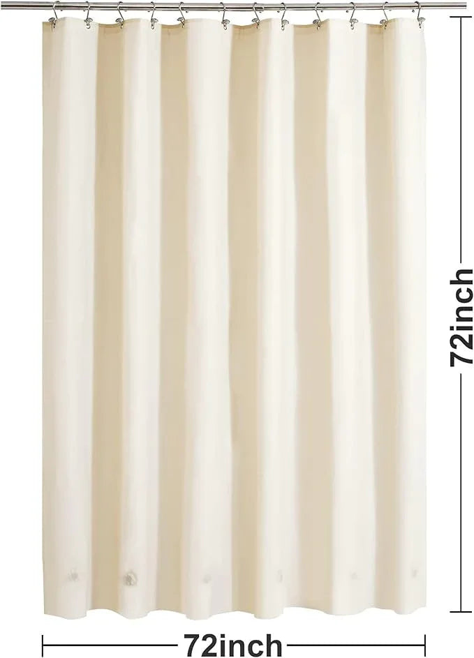 Barossa Design Beige Shower Curtain Liner with 6 Magnets - Waterproof PEVA Shower Liner for Bathroom, 72" x 72" Standard Size, PVC Free, Metal Grommets - Beige, 72x72 - ModernBath
