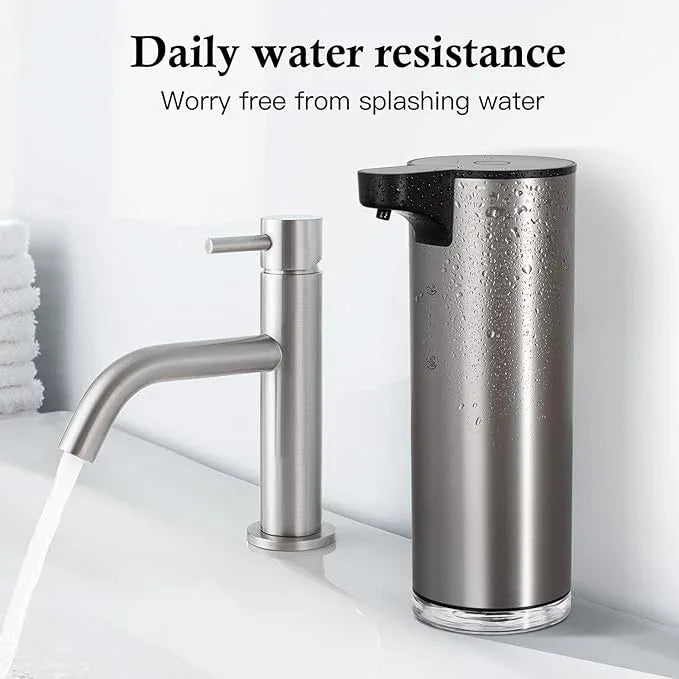 LAOPAO Automatic Soap Dispenser, Rechargeable Stainless Steel Foaming Soap Dispenser Touchless for Bathroom Auto Hand Soap Pump for Kitchen, Xmas Gift,9oz - ModernBath