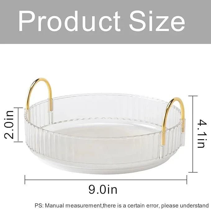 INVSSENE 360° Rotating Makeup Organizer, Bathroom Make Up Spinning Holder Rack, Large Capacity Cosmetics Storage Vanity Shelf Countertop, Fits Cosmetics, Perfume, Skincare, Lipsticks(1 Tier, Clear) - ModernBath