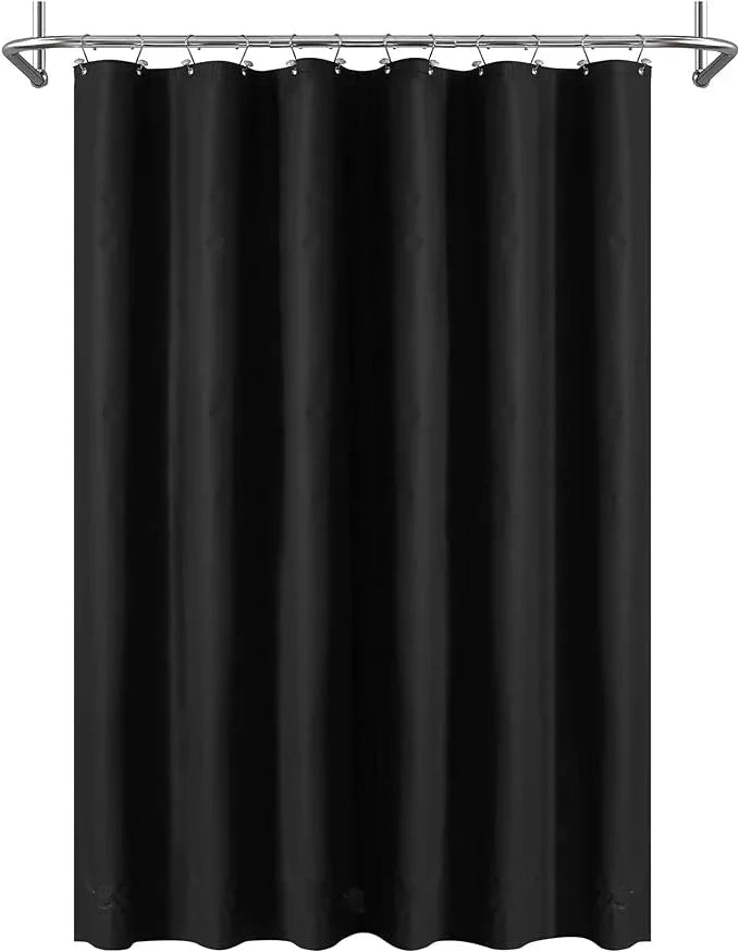 Mrs Awesome Black Shower Curtain Liner with 3 Magnets, 72x72 Premium Flexible Sturdy Plastic Shower Curtain for Bathroom Lightweight & Waterproof, Black - ModernBath