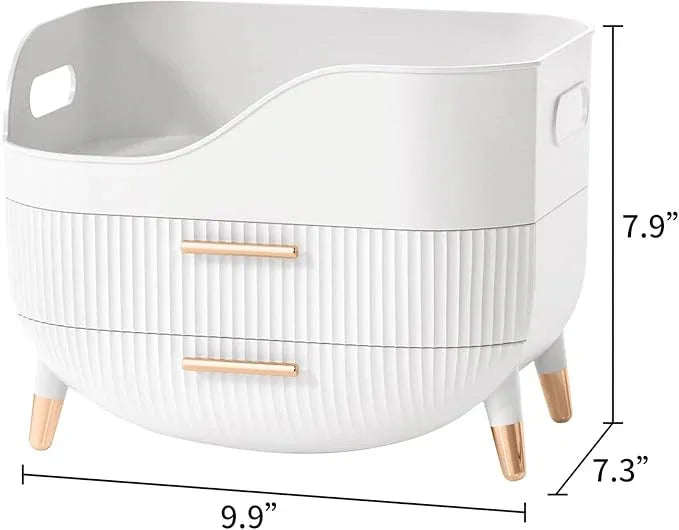 Pajiriona Makeup Organizer with Drawers,Skincare Organizer for Vanity,Storage Box with Handle,Large Cosmetic Display case for Dresser, Bathroom Countertop - ModernBath