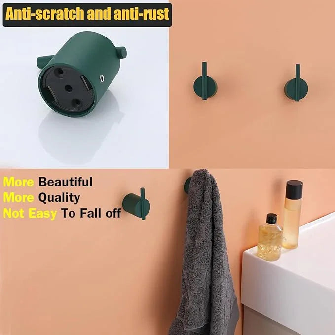 RANDOM Dark Green Towel Hooks for Bathrooms Round Shower Hooks SUS304 Stainless Steel Wall Mount Coat Hooks.96068-8DKG - ModernBath