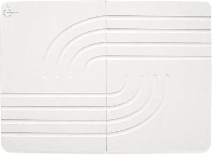Water Stone Quick-Drying Bath Mat, Off-White – Standard Size (27.5” x 19.6”), Eco-Friendly, Non-Slip, Fast Absorbing Bathroom Rug, Soft & Comfortable - ModernBath
