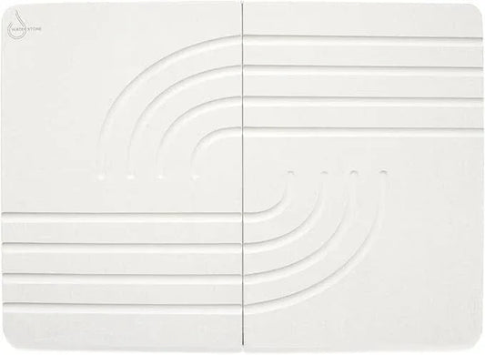 Water Stone Quick-Drying Bath Mat, Off-White – Standard Size (27.5” x 19.6”), Eco-Friendly, Non-Slip, Fast Absorbing Bathroom Rug, Soft & Comfortable - ModernBath