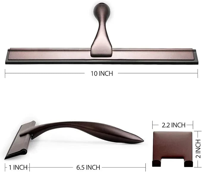 Hiware All-Purpose Shower Squeegee for Shower Doors, Bathroom, Window and Car Glass - Bronze, Stainless Steel, 10 Inches - ModernBath